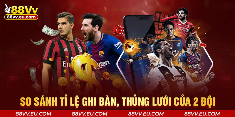 So sánh tỉ lệ ghi bàn, thủng lưới của 2 đội